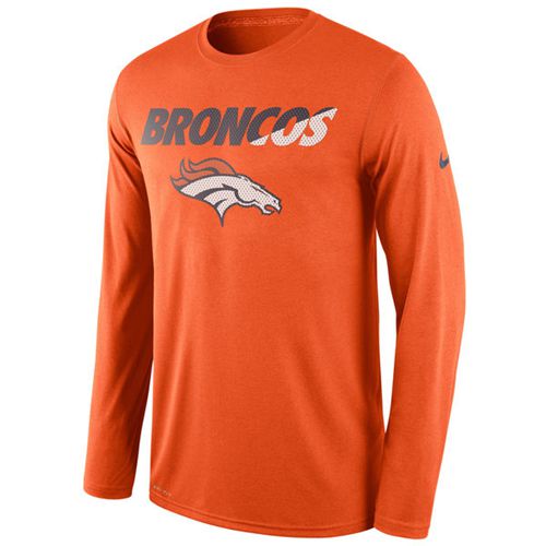 Denver Broncos Nike Orange Legend Staff Practice Long Sleeves Performance T-Shirt Denver Broncos Nike Orange Legend Staff Practice Long Sleeves Performance T-Shirt