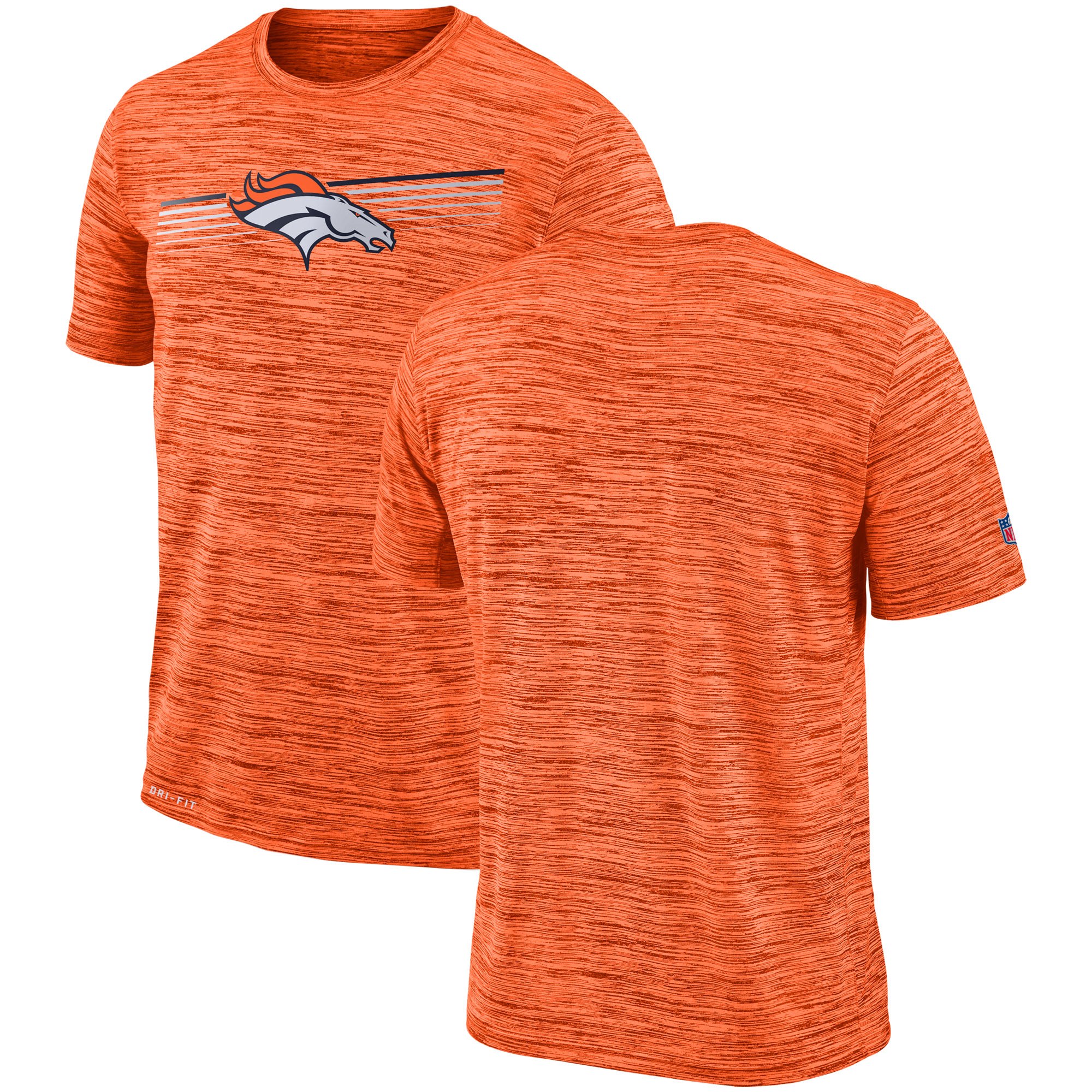 Denver Broncos Nike Sideline Velocity Performance T-Shirt Heathered Orange Denver Broncos Nike Sideline Velocity Performance T-Shirt Heathered Orange