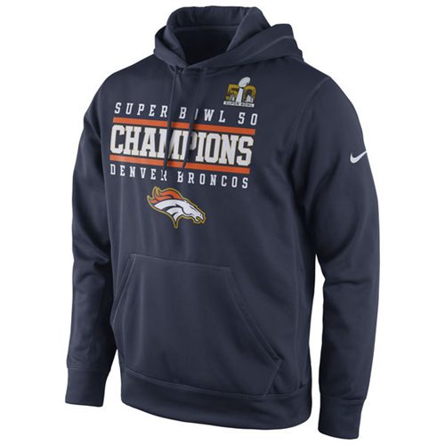 Denver Broncos Nike Super Bowl 50 Champions Celebration Performance Hoodie Navy Denver Broncos Nike Super Bowl 50 Champions Celebration Performance Hoodie Navy