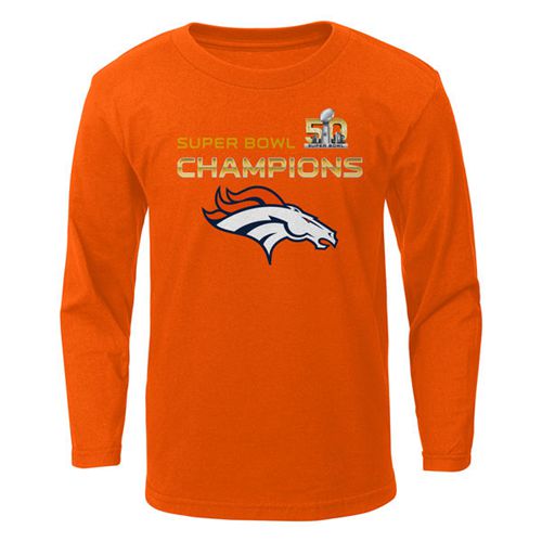 Denver Broncos Preschool Super Bowl 50 Champions Stacker Long Sleeve T-Shirt Orange Denver Broncos Preschool Super Bowl 50 Champions Stacker Long Sleeve T-Shirt Orange