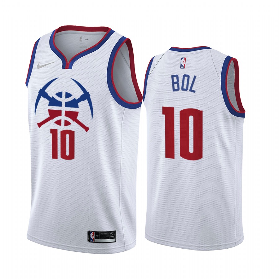 Denver Nuggets #10 Bol Bol White NBA Swingman 2020-21 Earned Edition Jersey Denver Nuggets #10 Bol Bol White NBA Swingman 2020-21 Earned Edition Jersey