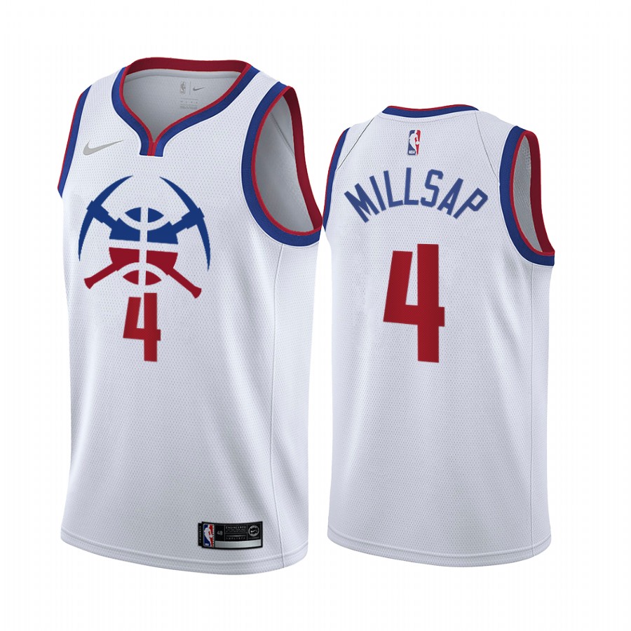Denver Nuggets #4 Paul Millsap White NBA Swingman 2020-21 Earned Edition Jersey Denver Nuggets #4 Paul Millsap White NBA Swingman 2020-21 Earned Edition Jersey