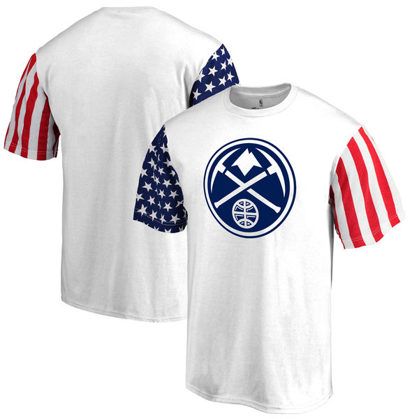 Denver Nuggets Fanatics Branded Stars & Stripes T-Shirt White Denver Nuggets Fanatics Branded Stars & Stripes T-Shirt White