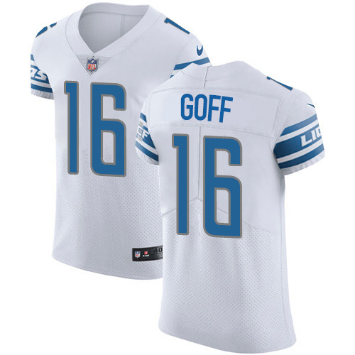 Detroit Lions #16 Jared Goff White Men's Stitched NFL New Elite Jersey Detroit Lions #16 Jared Goff White Men's Stitched NFL New Elite Jersey
