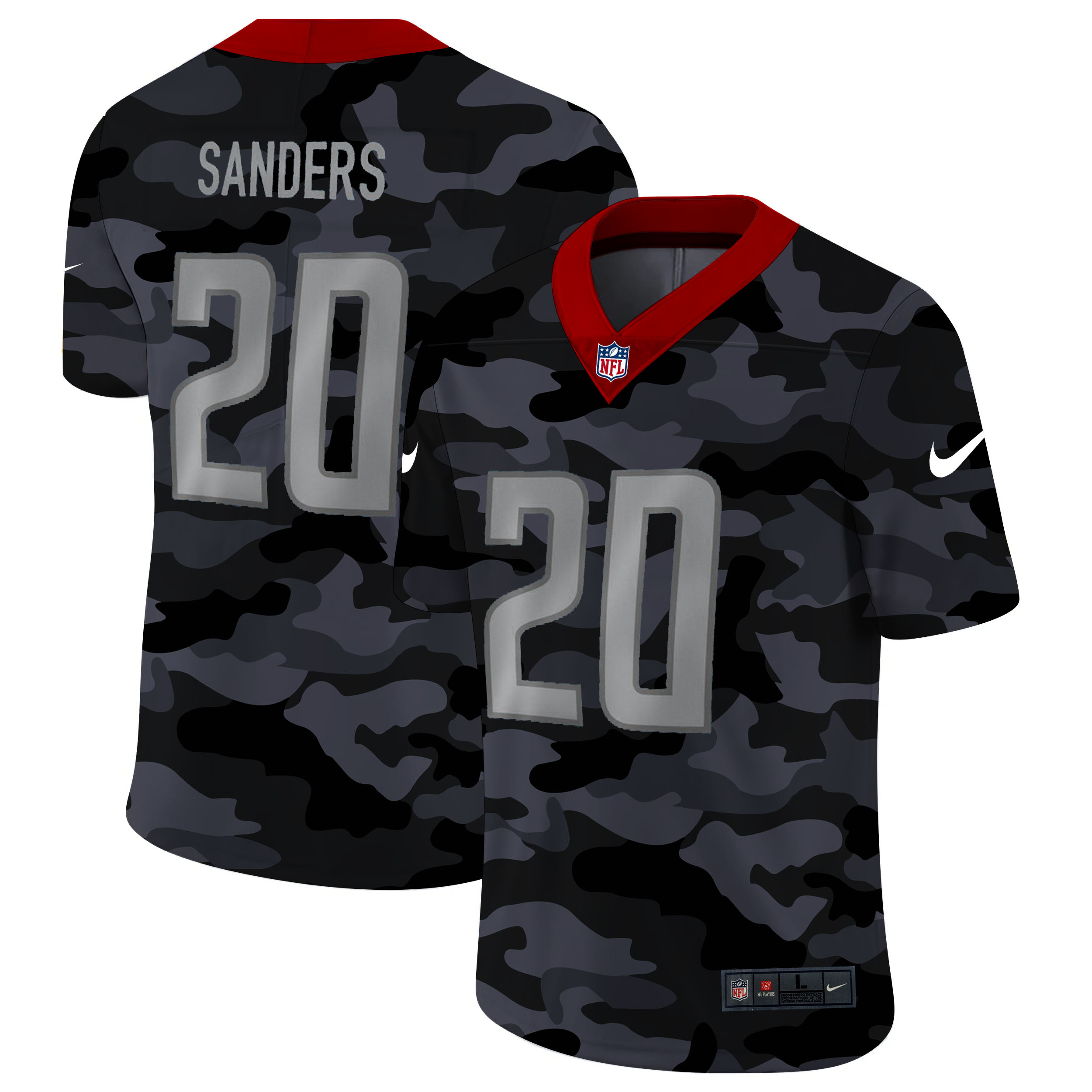 Detroit Lions #20 Barry Sanders Men's Nike 2020 Black CAMO Vapor Untouchable Limited Stitched NFL Jersey Detroit Lions #20 Barry Sanders Men's Nike 2020 Black CAMO Vapor Untouchable Limited Stitched NFL Jersey