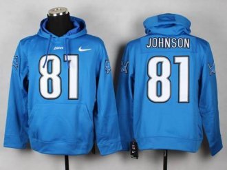 Detroit Lions #81 Calvin Johnson Pullover NFL Hoodie Blue Detroit Lions #81 Calvin Johnson Pullover NFL Hoodie Blue