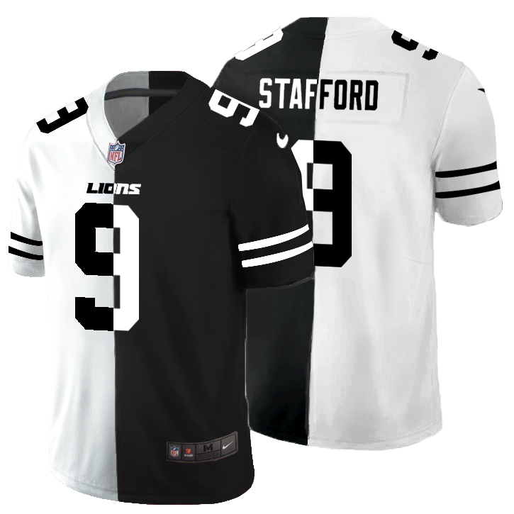 Detroit Lions #9 Matthew Stafford Men's Black V White Peace Split Nike Vapor Untouchable Limited NFL Jersey Detroit Lions #9 Matthew Stafford Men's Black V White Peace Split Nike Vapor Untouchable Limited NFL Jersey