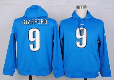 Detroit Lions #9 Matthew Stafford Pullover Hoodie Navy Blue