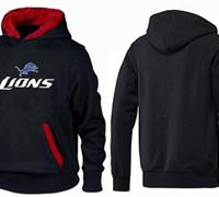 Detroit Lions Authentic Logo Pullover Hoodie Black & Red