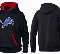 Detroit Lions Logo Pullover Hoodie Black & Red