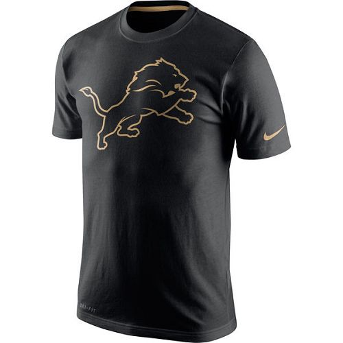 Detroit Lions Nike Black Championship Drive Gold Collection Performance T-Shirt Detroit Lions Nike Black Championship Drive Gold Collection Performance T-Shirt