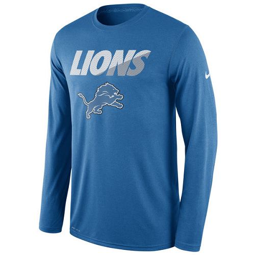 Detroit Lions Nike Blue Legend Staff Practice Long Sleeve Performance T-Shirt Detroit Lions Nike Blue Legend Staff Practice Long Sleeve Performance T-Shirt