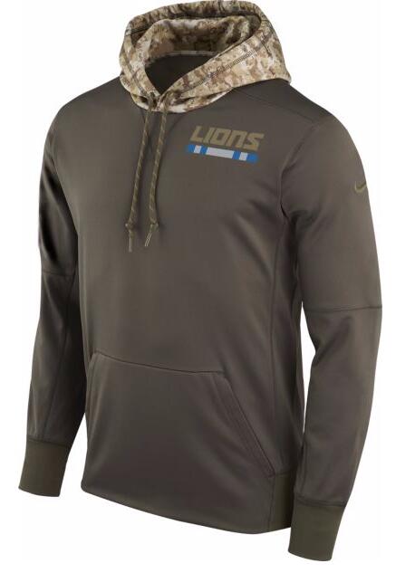 Detroit Lions Nike Salute To Service Sideline Therma Pullover Hoodie Olive Detroit Lions Nike Salute To Service Sideline Therma Pullover Hoodie Olive