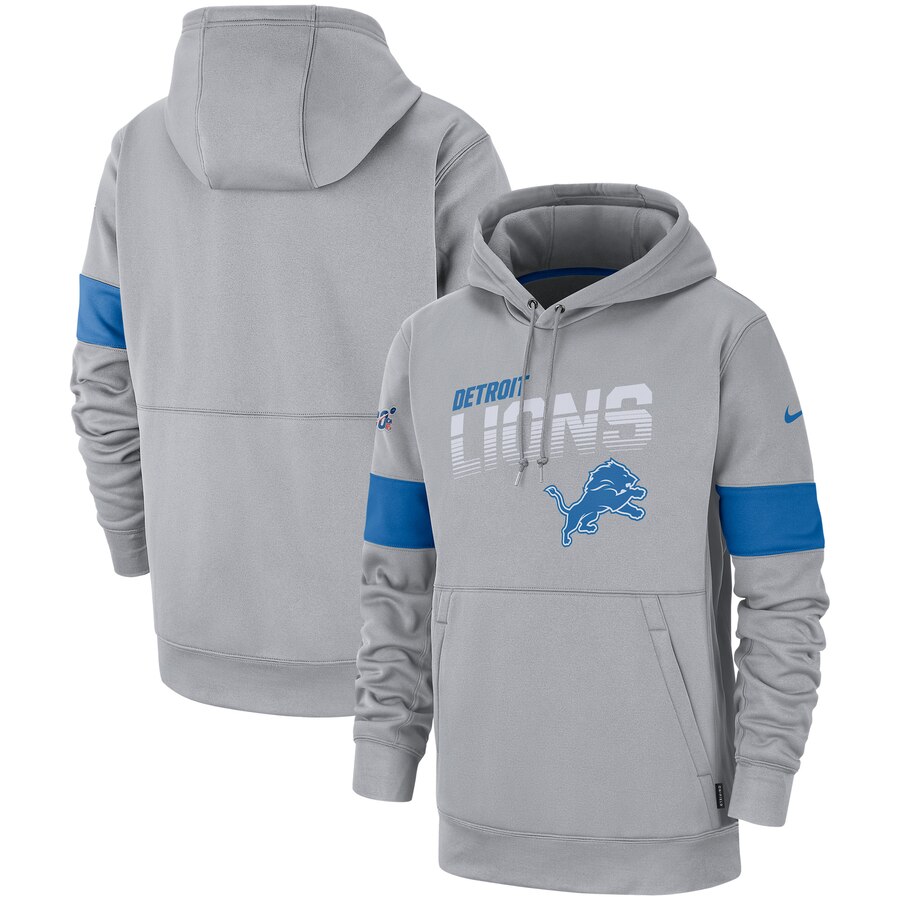 Detroit Lions Nike Sideline Team Logo Performance Pullover Hoodie Gray Detroit Lions Nike Sideline Team Logo Performance Pullover Hoodie Gray