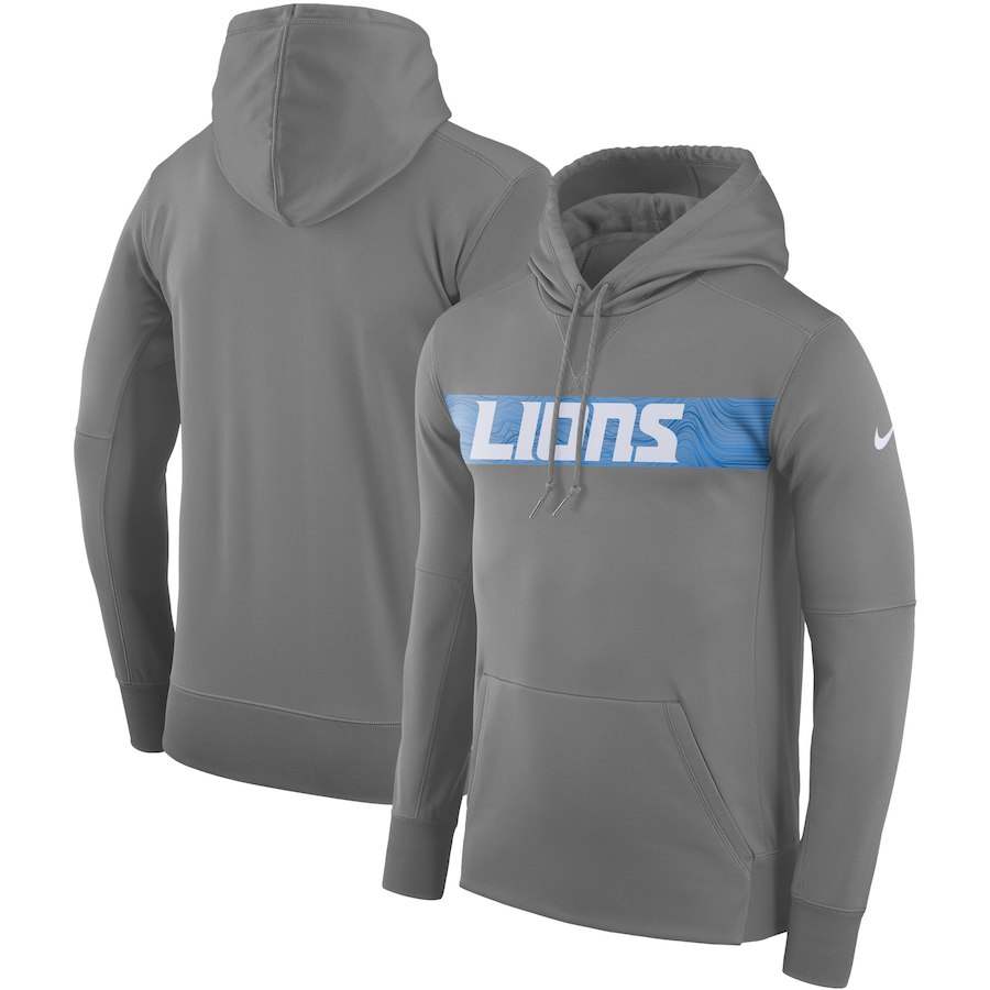 Detroit Lions Nike Sideline Team Performance Pullover Hoodie Gray Detroit Lions Nike Sideline Team Performance Pullover Hoodie Gray