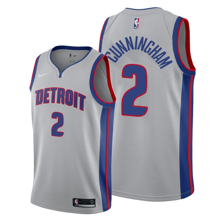 Detroit Pistons #2 Cade Cunningham Gray Jersey 2021 NB.1 Detroit Pistons #2 Cade Cunningham Gray Jersey 2021 NB.1