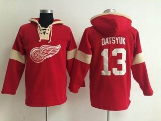 Detroit Red Wings #13 Pavel Datsyuk Red Pullover NHL Hoodie Detroit Red Wings #13 Pavel Datsyuk Red Pullover NHL Hoodie