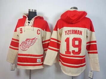 Detroit Red Wings #19 Steve Yzerman Cream Sawyer Hooded Sweatshirt Stitched NHL Jersey Detroit Red Wings #19 Steve Yzerman Cream Sawyer Hooded Sweatshirt Stitched NHL Jersey