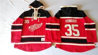 Detroit Red Wings #35 Jimmy Howard Red Sawyer Hooded Sweatshirt Stitched NHL Jersey Detroit Red Wings #35 Jimmy Howard Red Sawyer Hooded Sweatshirt Stitched NHL Jersey