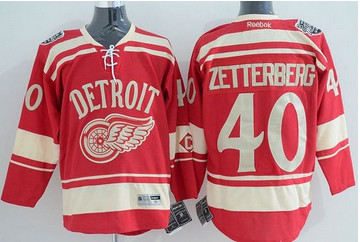 Detroit Red Wings #40 Henrik Zetterberg Red 2014 Winter Classic Stitched NHL Jersey