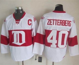 Detroit Red Wings #40 Henrik Zetterberg White Winter Classic CCM Throwback Stitched jersey