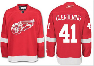 Detroit Red Wings #41 Luke Glendening Red Stitched NHL Jersey
