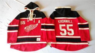 Detroit Red Wings #55 Niklas Kronwall Red Sawyer Hooded Sweatshirt Stitched NHL Jersey Detroit Red Wings #55 Niklas Kronwall Red Sawyer Hooded Sweatshirt Stitched NHL Jersey