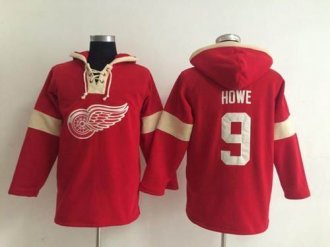 Detroit Red Wings #9 Gordie Howe Red Pullover NHL Hoodie Detroit Red Wings #9 Gordie Howe Red Pullover NHL Hoodie
