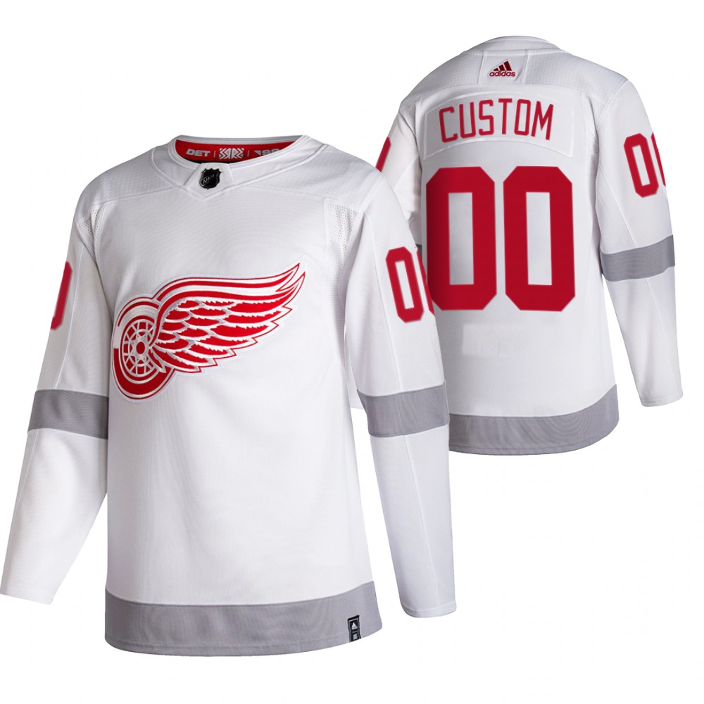Detroit Red Wings Custom White Men's Adidas 2020-21 Reverse Retro Alternate NHL Jersey Detroit Red Wings Custom White Men's Adidas 2020-21 Reverse Retro Alternate NHL Jersey
