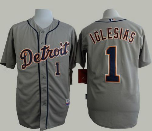Detroit Tigers #1 Jose Iglesias Grey Cool Base Stitched Baseball Jersey