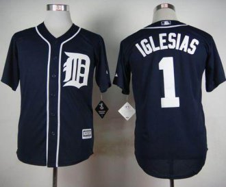 Detroit Tigers #1 Jose Iglesias Navy Blue Cool Base Stitched Baseball Jersey