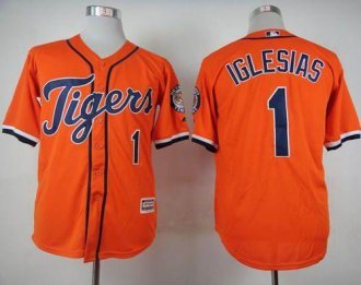 Detroit Tigers #1 Jose Iglesias Orange Cool Base Stitched Baseball Jersey