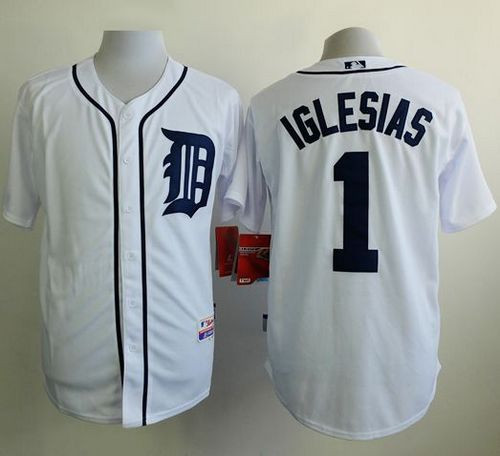 Detroit Tigers #1 Jose Iglesias White Cool Base Stitched Baseball Jersey