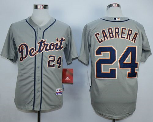 Detroit Tigers #24 Miguel Cabrera Grey Stitched Baseball Jersey