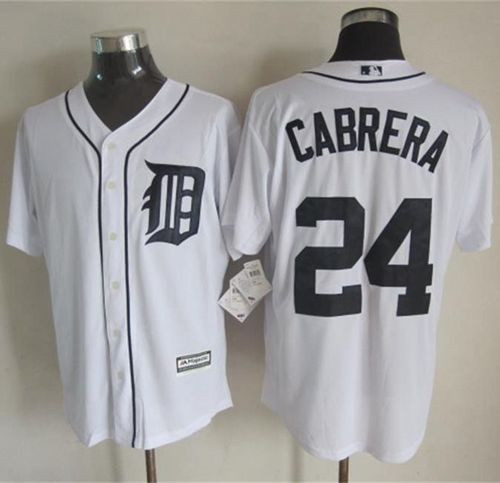 Detroit Tigers #24 Miguel Cabrera New White Cool Base Stitched Baseball Jersey