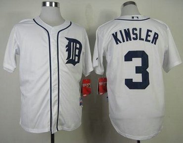 Detroit Tigers #3 Ian Kinsler White Cool Base Baseball MLB Jersey