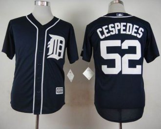 Detroit Tigers #52 Yoenis Cespedes Navy Blue Cool Base Stitched Baseball Jersey