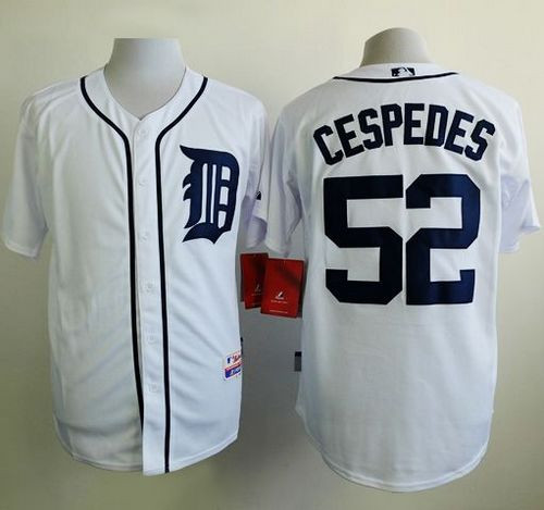 Detroit Tigers #52 Yoenis Cespedes White Cool Base Stitched Baseball Jersey