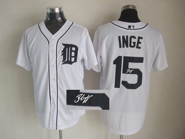 Detroit Tigers 15# Inge White MLB Jerseys(Signed)