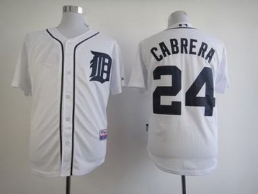 Detroit Tigers 24 Miguel Cabrera Home White Cool Base MLB Jerseys