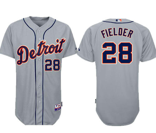 Detroit Tigers 28 Prince Fielder grey Jersey