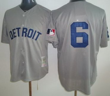 Detroit Tigers 6 Al Kaline Grey Throwback M&N MLB Jerseys