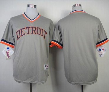 Detroit Tigers Blank Grey 1984 Turn Back The Clock Stitched Baseball Jersey