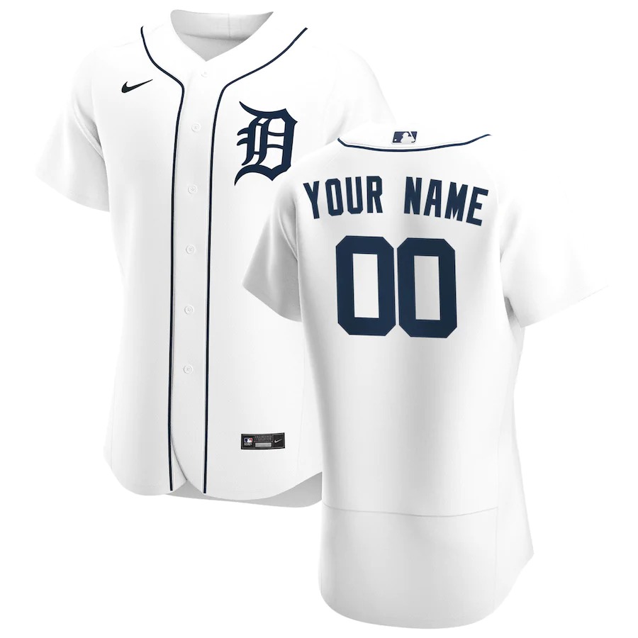 Detroit Tigers Custom Men's Nike White Home 2020 Authentic Player MLB Jersey Detroit Tigers Custom Men's Nike White Home 2020 Authentic Player MLB Jersey