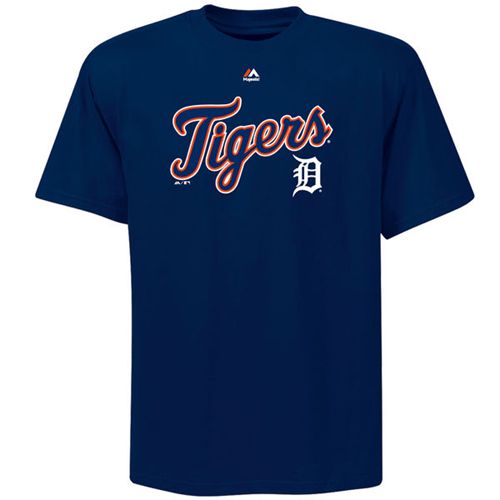 Detroit Tigers Majestic Big & Tall Warning Track T-Shirt Navy Detroit Tigers Majestic Big & Tall Warning Track T-Shirt Navy