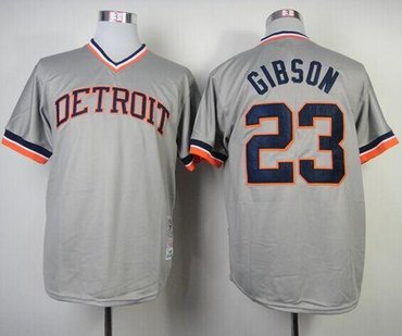 Detroit Tigers Mitchell And Ness 1984 #23 Kirk Gibson Grey Throwback Stitched Baseball Jersey