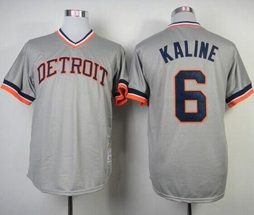 Detroit Tigers Mitchell And Ness 1984 #6 Al Kaline Grey Throwback Stitched Baseball Jersey