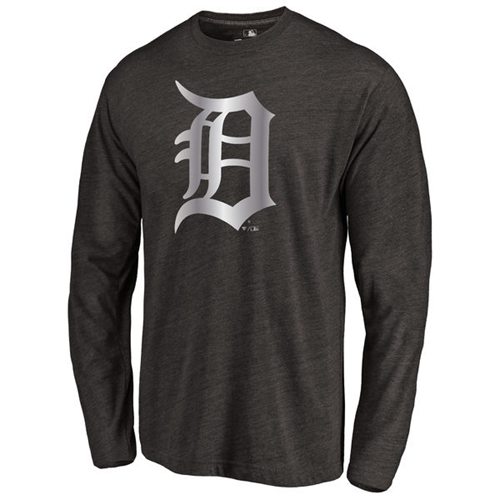 Detroit Tigers Platinum Collection Long Sleeve Tri-Blend T-Shirt Black Detroit Tigers Platinum Collection Long Sleeve Tri-Blend T-Shirt Black