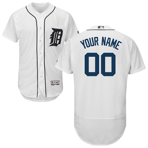 Detroit Tigers White Men's Customized Flexbase Jersey Detroit Tigers White Men's Customized Flexbase Jersey