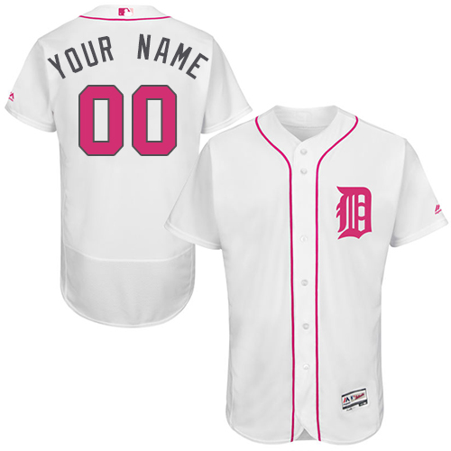 Detroit Tigers White Mother's Day Men's Customized Flexbase Jersey Detroit Tigers White Mother's Day Men's Customized Flexbase Jersey